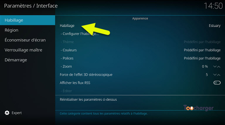 Habillage Kodi 19